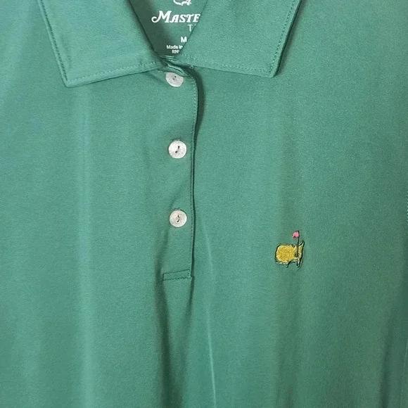 Masters Tech Green UPF Protection Performance Polo Golf Shirt SZ M Womens - Picture 2 of 9
